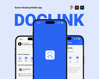 DocLink - Doctors Appointment App appointment app booking app branding doctors figma graphic design mobile app design product design ui user interface user research ux uxui visual design