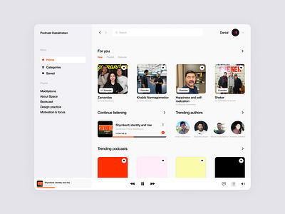 Podcasts Platform UI challenge dailyui design figma interface kazakhstan platform podcast prototyping ui ux uxui web webdesign