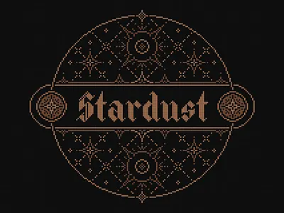 Stardust | Celestial Pixel Art Design blackletter celestial cross stitch dark dark fantasy embroidery fantasy geometric gothic pixel pixel art space stars universe witchy