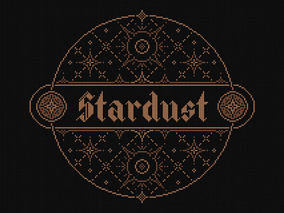 Stardust | Celestial Pixel Art Design blackletter celestial cross stitch dark dark fantasy embroidery fantasy geometric gothic pixel pixel art space stars universe witchy