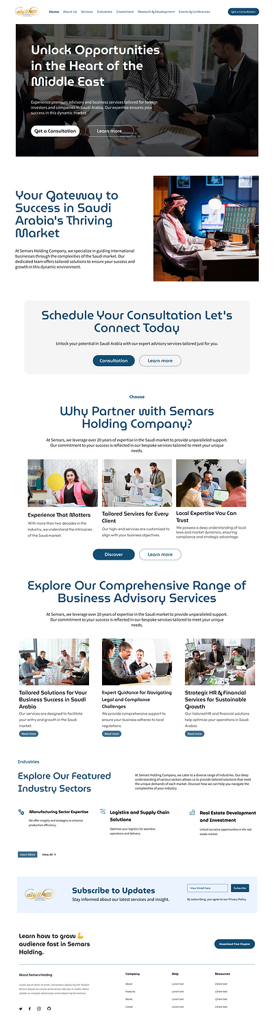 Semars Holding Company website |Figma Website || Figma adobe xd figma landingpage prototype ui uiux uixudesiging user experience user interface design user journery userflow ux web design website wireframe