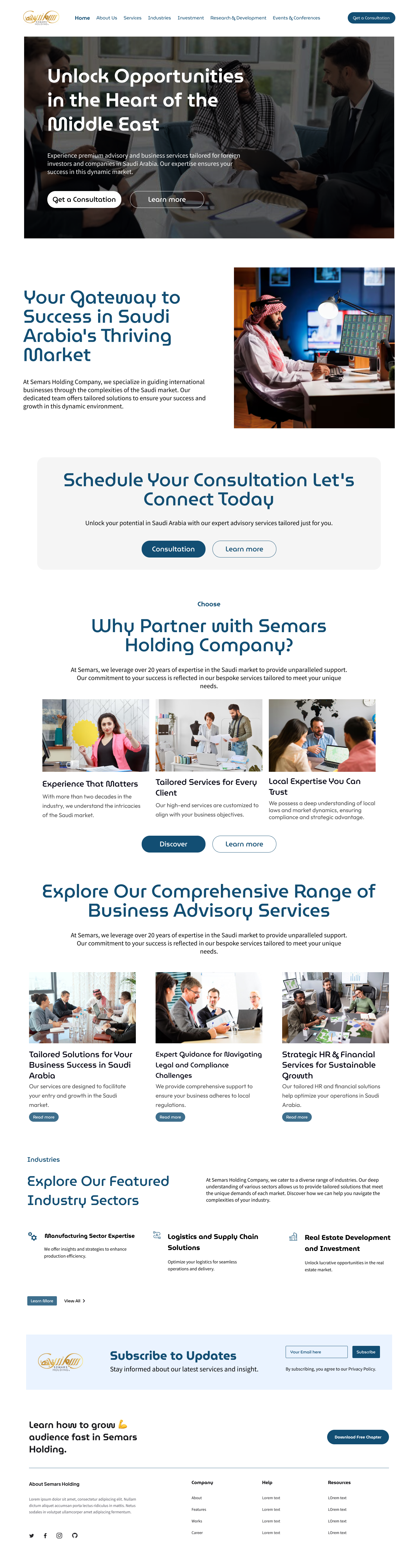 Example of Semars Holding Company Website 