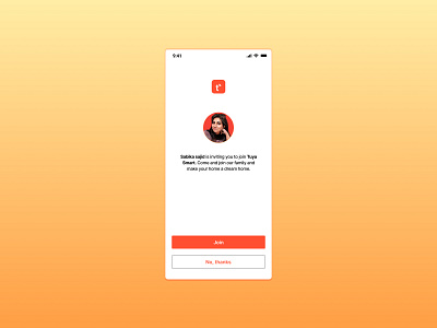 A screen for an app invitation app design figma graphic design ui ux