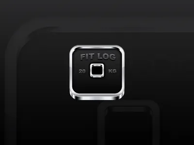 Fitlog Icon (Updated) app exercises fit gym icon ios iphone log red routines tracker workout