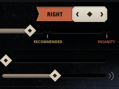 Game Settings (Sliders) archaic art deco bebas caviar dreams dark delvers mark droid sans game ios iphone options settings ui