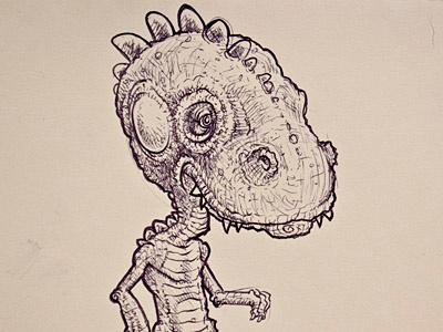 Dinoboy ball basso drawn hand illustration lawnz lawrence pen point