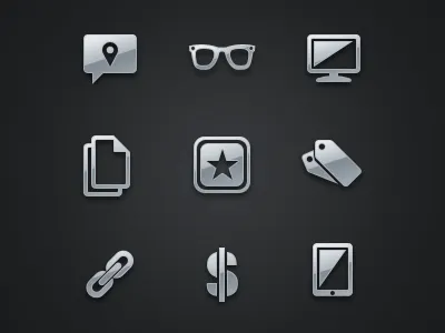 Few glyphs black icons shine silver tabbar