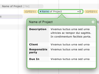 Various states of project planning gantt mockup roundrect