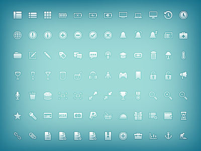 16px Glyphs Extended 16px glyphs icons sea green tiny