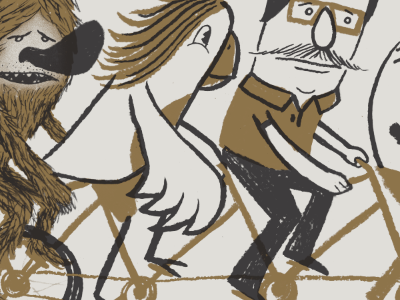 Pals on a Bike bike pals print tandem