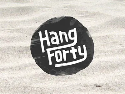 Hang Forty [the logo] badge hand lettering logo sand texture watercolor