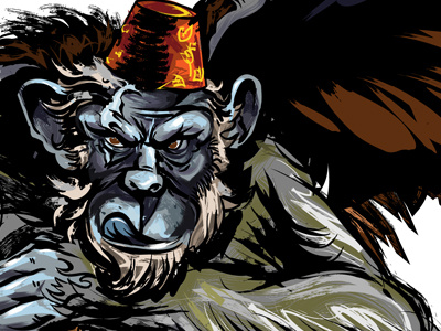 Flying Monkey character design comic book illustration storybook vector wizard of oz