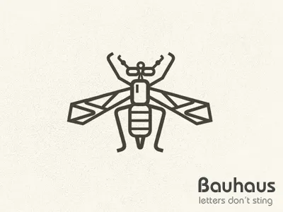 Bauhaus Letters Don't Sting bauhaus bee geometry mark type typography