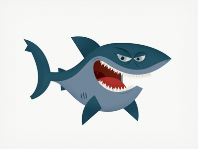 shark illustration scary shark skwirrol