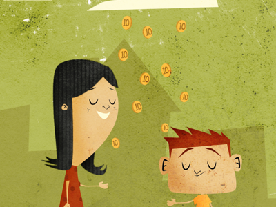 Raining money illustration