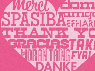 W Thanks design poster type