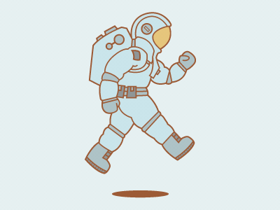 Astronaut astronaut illustration jump muted tones shadow vector