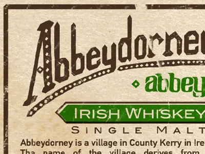 Abbeydorney abbey ireland label whiskey