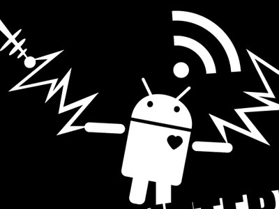 Tech jokes android black illustration parody rss vector white