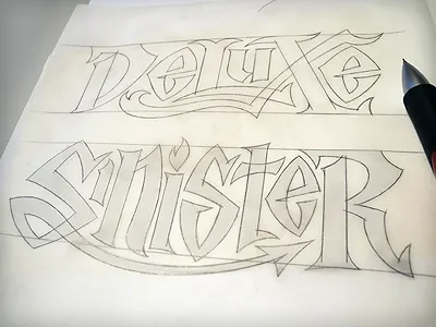 Final Refined Sketch hand lettering sketch vonster