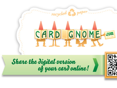 Back of Greeting Card card design gnome greeting card logo