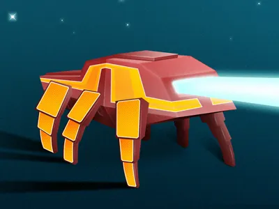 Robot Spider 80s daniel grönlund illustration retro robot spider toy