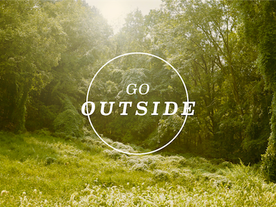 Go Outside circle nature photograph typography