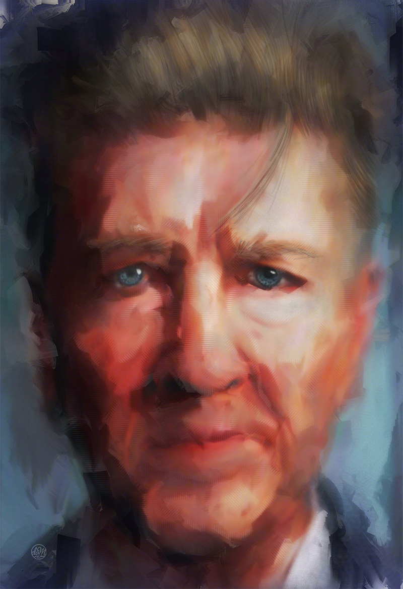 David Lynch illustration illustrator painter photoshop portrait procreate wip work in progress