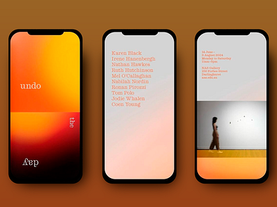 Art Exhibition Mobile Promotion abstract app design brand brand identity branding color palette creative design digital art font layout logo mobile design mobile screen modern orange screen design ty typography visual design