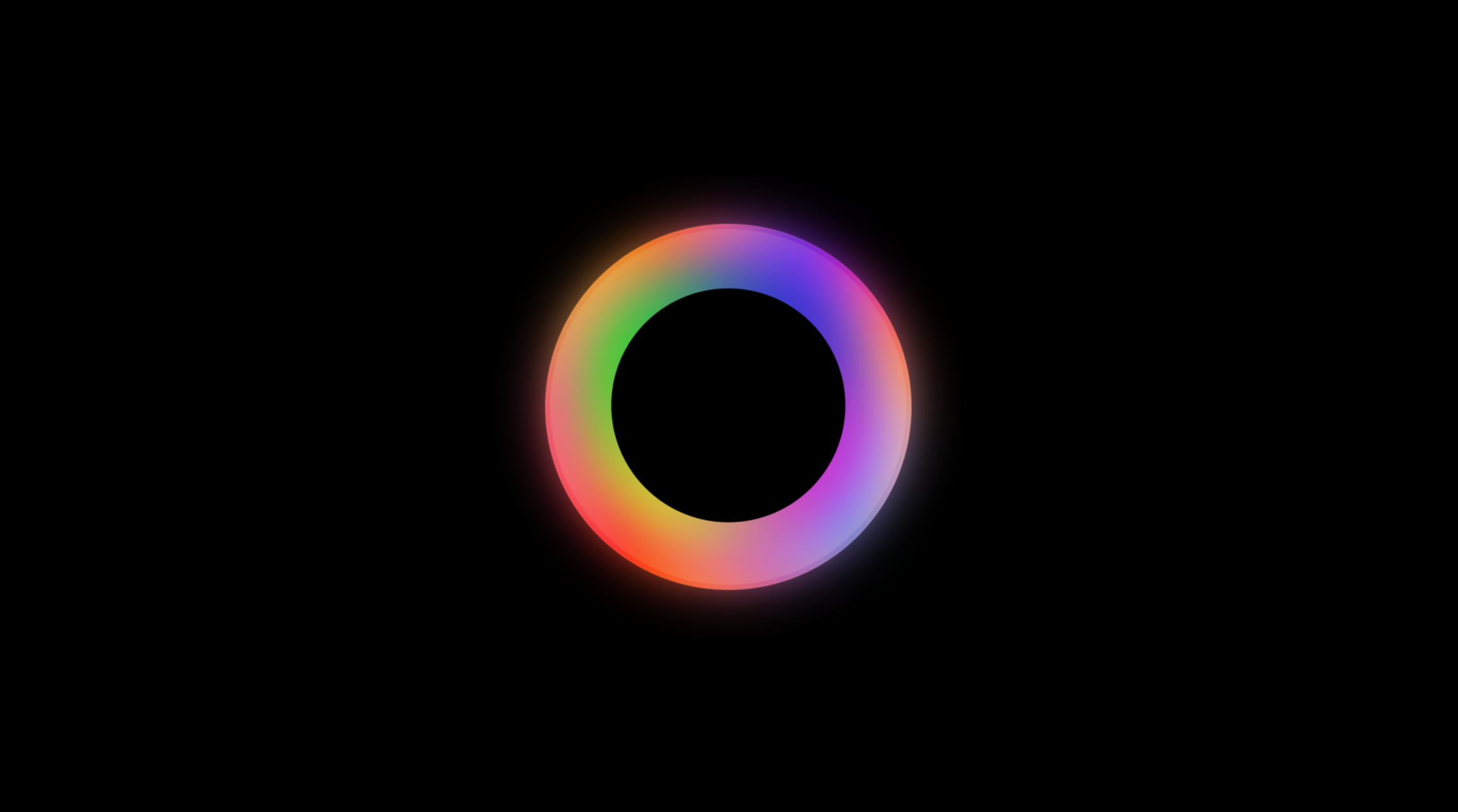 Vibrant gradient ring glowing animation for AI voice assistant 3d animation branding graphic design logo motion graphics ui virtual assistant voice animation