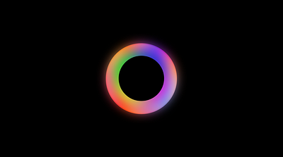 Vibrant gradient ring glowing animation for AI voice assistant 3d animation branding graphic design logo motion graphics ui virtual assistant voice animation