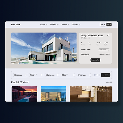 Real Estate Landing app design ui ux