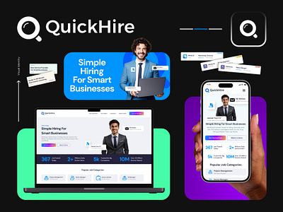 QuickHire - Job Portal Logo brand identity homepage job agency landing landing page landingpage logo logo design logodesign logotype minimalist logo modern logo recruitment agency website