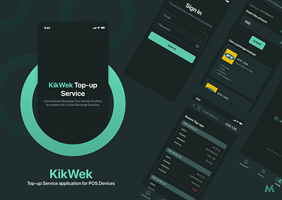 KikWek Top-up Application for POS Devices application design design figma mobile application point of sales pos application pos device ui user interface ux