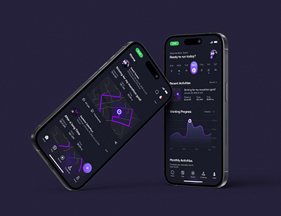 Running Mobile App cleanui dailyrun darkmodeui fitnessjourney fitnessmotivation fitnessui healthandfitness minimaldesign motion graphics motiontracking runnerlife runningapp runningcommunity runningexperience runninggoals runtracker sportappdesign ui uxforrunners workoutdesign