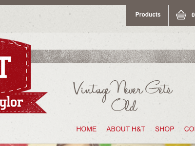 New H&T Website Preview ecommerce red tan texture