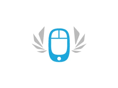 Game Pub blue cell device logo mobile mouse negative space phone wings