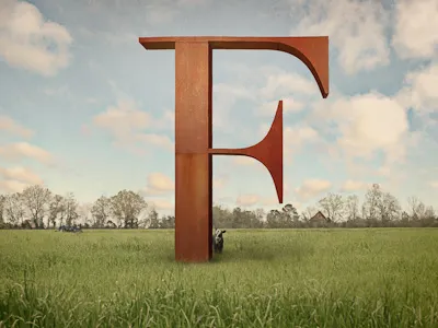 Rusty F composite illustration photography photoshop texture type