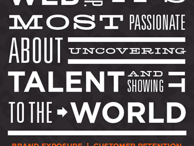Talent Poster arrow black bold condensed gotham hellenic wide passion poster talent type typography univers white