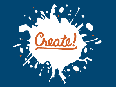 Create - Splat blue create fall hand lettering ink orange paint pumpkin shirt slate splat t shirt