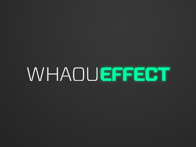 Whaou Effect Logo 80s sci fi space turquoise vitesse whaou