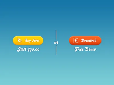 Buy Now - Download Buttons bello buttons orange sea green white yellow