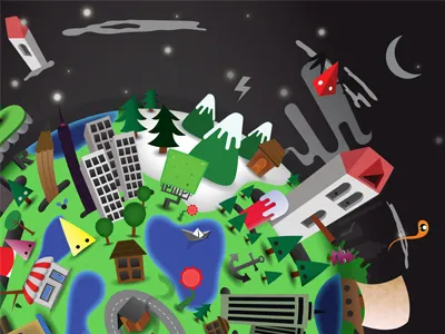 Planet green happy planet screaming space washmachine world