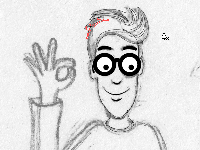 Geek in the making bezier curves geek illustration illustrator pen tool sketch tracing vector