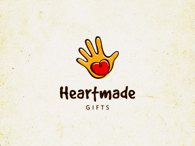 Heartmade design gift hand handmade heart logo present typography unused