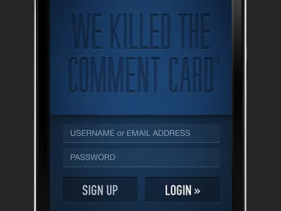 Killers din guilder ios app iphone app login screen
