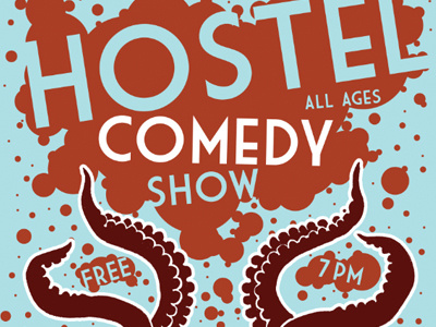 Hostel Comedy comedy design event illustration poster