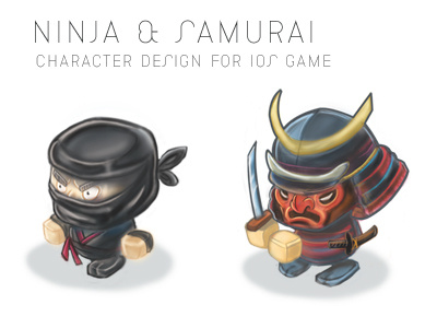 Ninja & Samurai character design illustration ios game ninja samurai