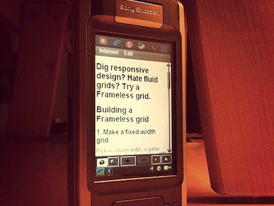 Frameless on an Ericsson P900 ericsson p900 progressive enhancement