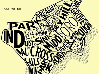 Totowa conceptual map suburb typography